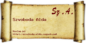 Szvoboda Alda névjegykártya